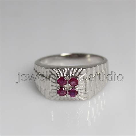 Juli Birthstone Ring Edelstein Ring Nat Rlicher Rubin Ring Herren Ring