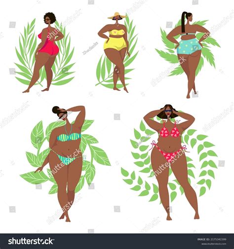 Cartoon Fat Woman Bikini Suit Overweight Stock Vector Royalty Free Shutterstock