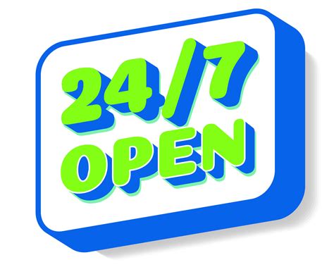 24 Hours Open Banner Color Style 3d Trendy Typography 25661543 Vector