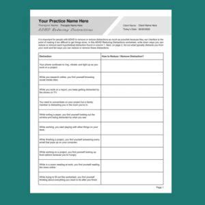 Adhd Worksheets Editable Fillable Printable Pdfs