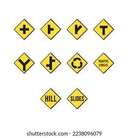 Traffic Signs Set Vector Set Stock Vector (Royalty Free) 2238096079 ...