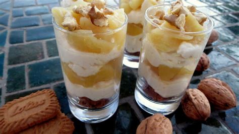 Verrines Pommes Po L Es Sp Culoos Mousse De Mascarpone Et Noix Facile