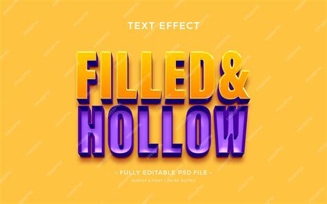 Premium Psd Filled And Hollow Text Effect