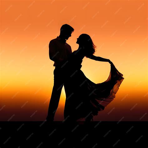 Premium Photo Silhouette Of A Couple Dancing At Sunset