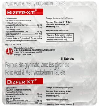 bizfer xt tablet   side effects dosage price truemeds