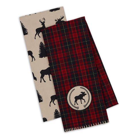 Moose Woods Dishtowel Set Of 2 Dii Design Imports