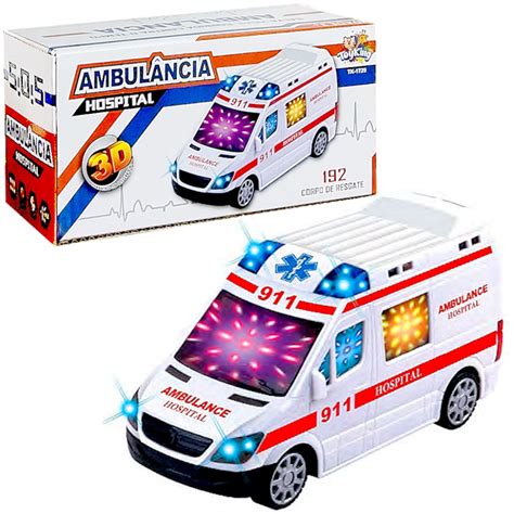 Brinquedos De Ambulância - Carrinho Ambulância Bate e Volta Hospital Sirene Luzes de Brinquedo ...
