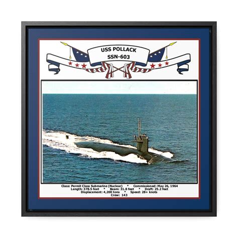 USS Pollack SSN-603 Navy Floating Frame Photo – Navy Emporium