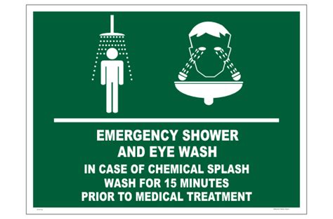 Emergency Chemical Splash Sign National Safety Signs Australia