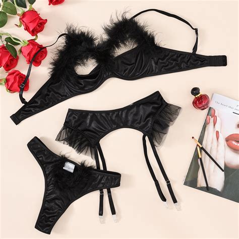 Generic Ins Locomotive Heavy Craft Sexy Feather Hollow Underwear Nightclub Hot Girl Sexy Suit