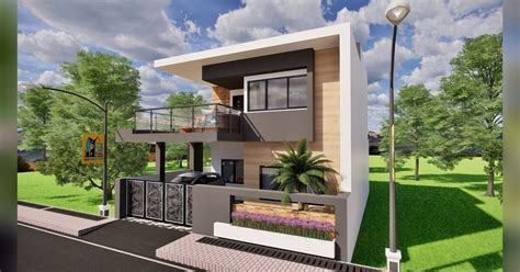 Desain Rumah Minimalis Lantai Yang Simple Dan Dilengkapi Balkon