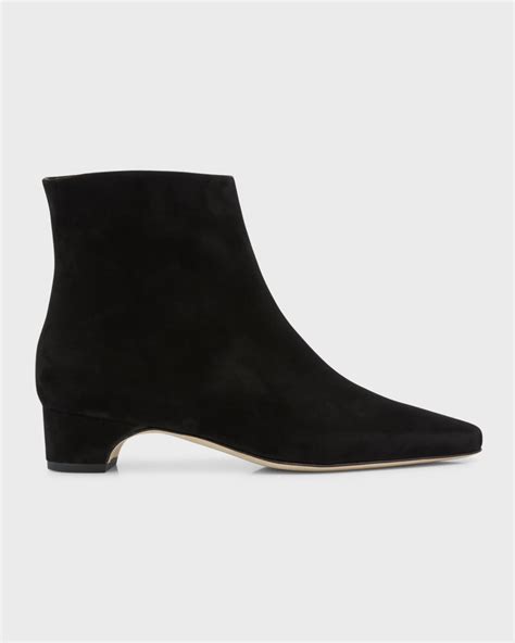 Manolo Blahnik Tolarc Suede Zip Ankle Booties Neiman Marcus