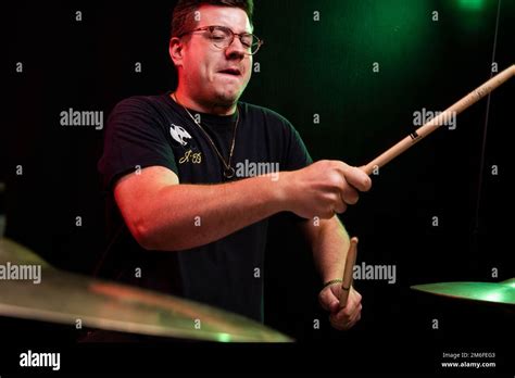 Idles Drummer Jon Beavis Photographed At Factory Studios Bristol Stock