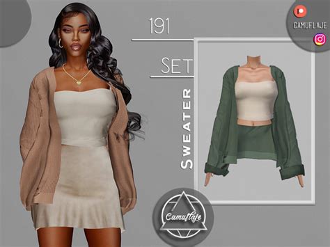 The Sims Resource SET 191 Cardigan Top