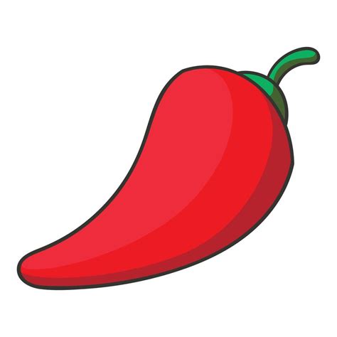 Red Hot Natural Chili Pepper Icon Cartoon Style 15091557 Vector Art At