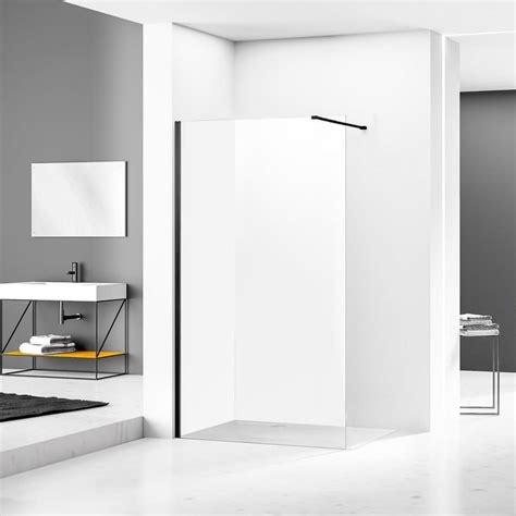 Душевая перегородка Comforty SL 171, прозрачное стекло 8мм, чёрный ...