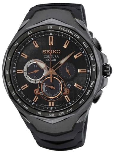 Seiko Coutura Chronograph Solar Black Dial Men'S Watch