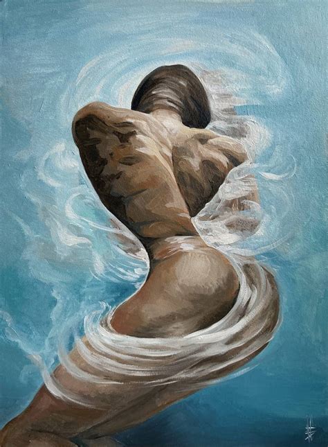 Naked Girl In The Water Painting By Viktoria Rozhak Saatchi Art