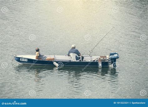 Two Man Fishing In A Boat Editorial Photo Image Of Activity 101322331