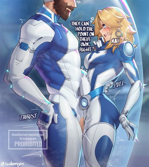 Isabongos Reed Richards Sue Storm Marvel Marvel Rivals Highres Boy Girl Ass Beard