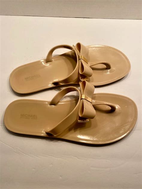 Michael Kors Kayden Nude Jelly Sandal With Bow Size Gem