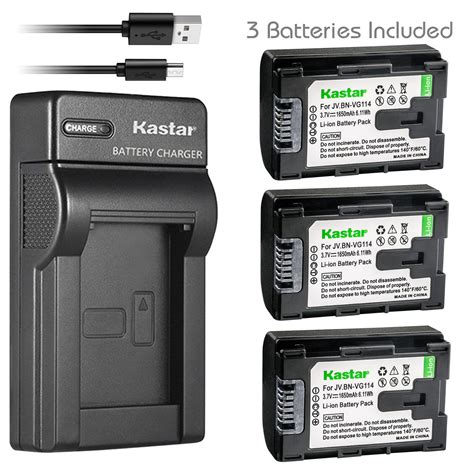 Kastar Battery Slim Charger For JVC BN VG114 BNVG107 VG107 JVC Everio