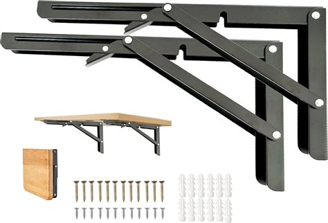 Folding Shelf Brackets 16 Inch 2 Pcs Heavy Duty Shelf