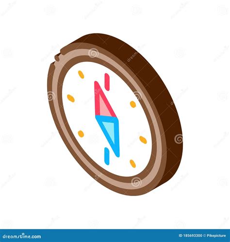 Navigational Compass Tool Isometric Icon Vector Illustration Stock