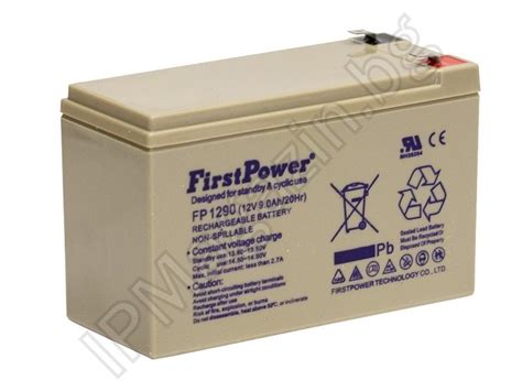 FP1290 First Power Rechargeable Battery 12V 9Ah F2 IPmagazin Bg