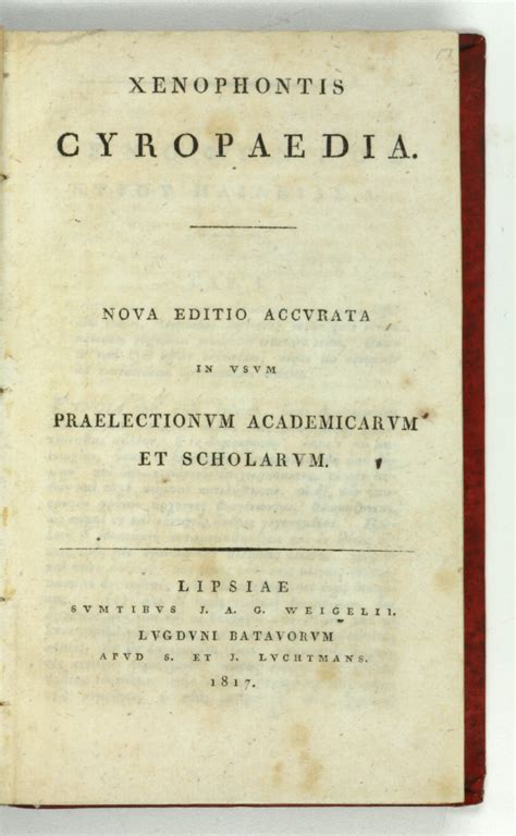 Cyropaedia. by Preisband.] Xenophon.: (1817) | Antiquariat INLIBRIS ...