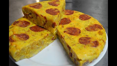 Tortilla De Patatas Con Chorizo F Cil Y Original Youtube