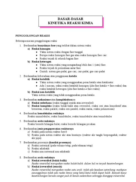 PDF 02 Handout Dasar2 Kinetika Reaksi Kimia DOKUMEN TIPS