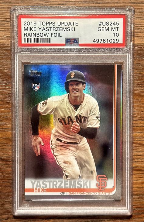 Topps Update Mike Yastrzemski Rainbow Foil Psa Ebay