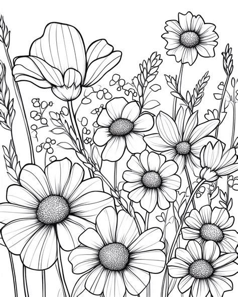flower coloring pages stress relief  adults kids