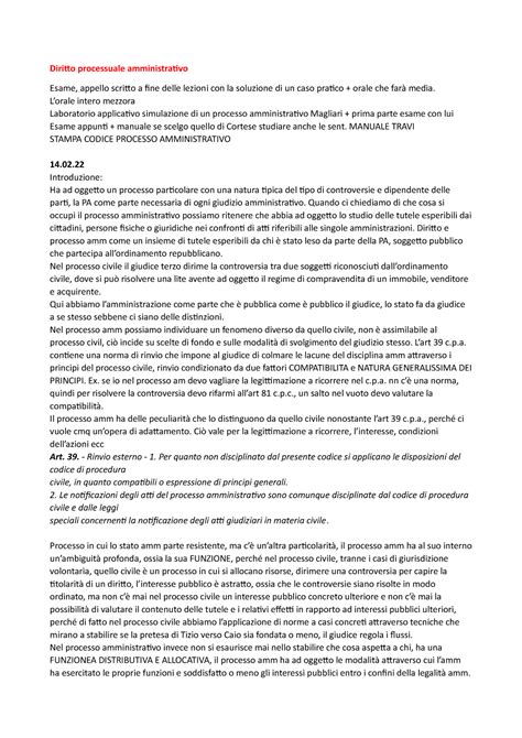 Diritto Processuale Amministrativo Lorale Intero Mezzora Laboratorio