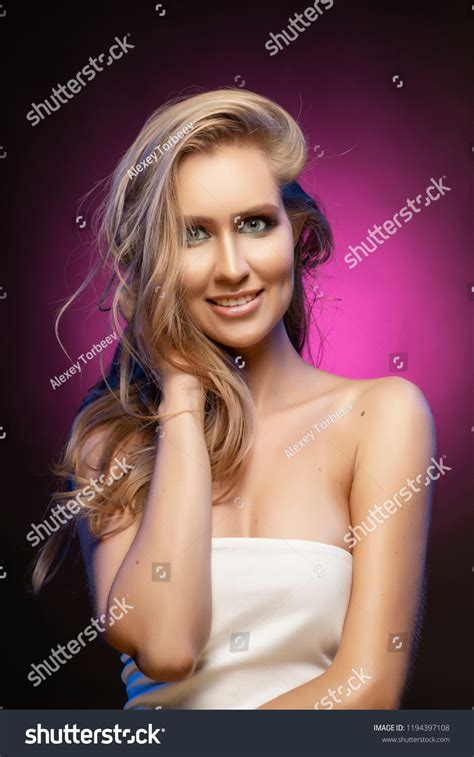 Beautiful Blonde Smiling Model Girl Naked Stock Photo Shutterstock