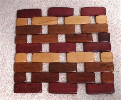 Vtg Wooden Trivet Hot Plate Walnut Cherry Birch Dishes Pans Serving Handmade Artofit