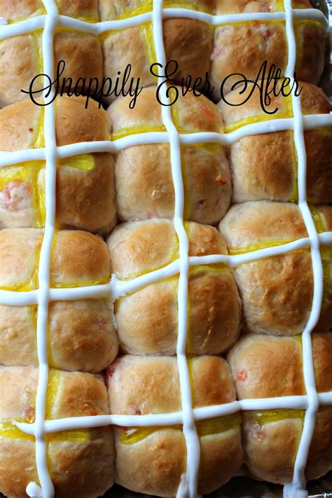 Snappily Ever After Hot Cross Buns With Lemon Curd And Glaze