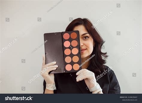 Makeup Artist Showing Eyeshadow Palette Nude Stock Photo Shutterstock