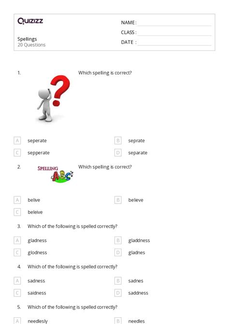50 Spelling Worksheets For 7th Year On Quizizz Free Printable