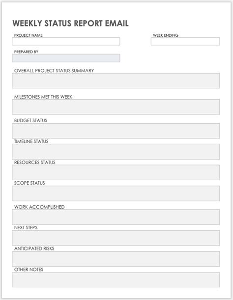 Weekly Status Report Template Microsoft Word Free Word Template