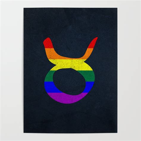 Lgbt Gay Pride Flag Taurus Zodiac Sign Poster By Wheedesign Society6