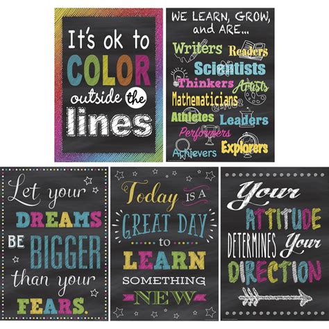 Teacher Created Resources Chalkboard Brights Poster Set