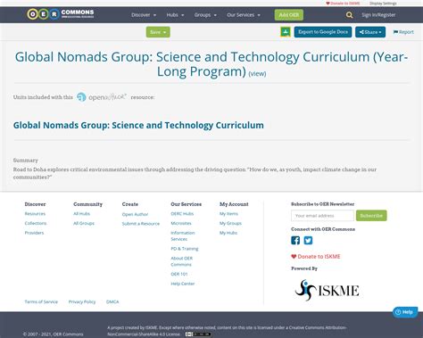 Global Nomads Group: Science and Technology Curriculum (Year-Long