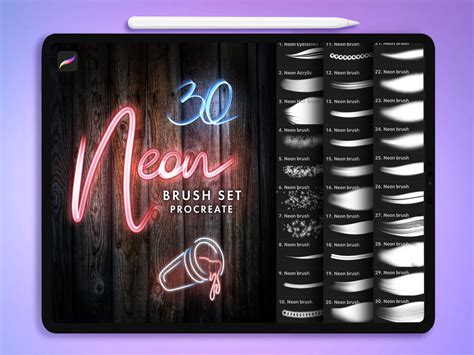 Procreate Neon Brushes Procreate Lights Brushes Procreate Glow Brush