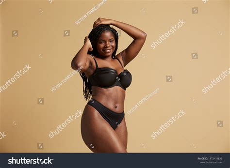 Seductive African American Woman Lingerie Over Royalty Free Licensable Stock Photos