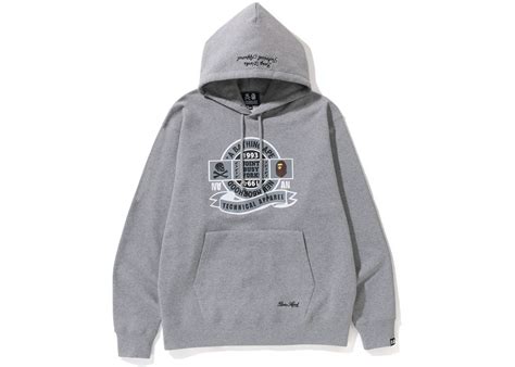 Bape X Neighborhood Relaxed Fit Pullover Hoodie Grey Mens Ss23 Us
