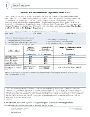 Fillable Online Payment Plan Request Form For Registration Renewal