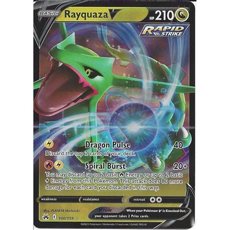 Pokemon Trading Card Game 100 159 Rayquaza V Rare Holo V Card