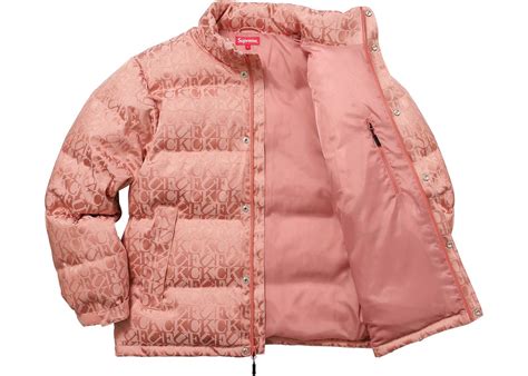 Supreme Fuck Jacquard Puffy Jacket Pink Fall Winter